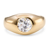Antique 14k Yellow Gold .82ct Old European Diamond Gypsy Ring