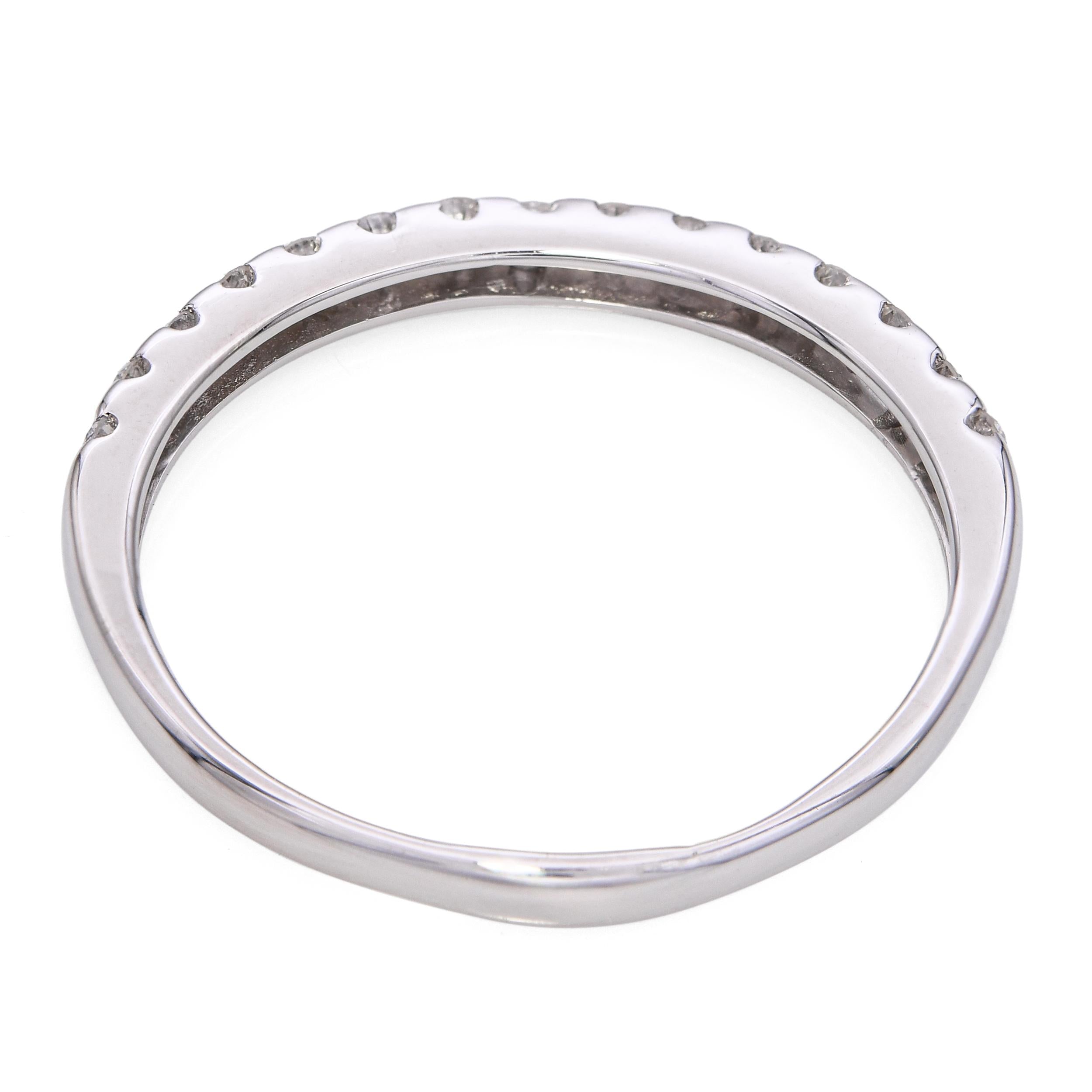 Vintage 18k White Gold 0.225tcw Diamond Half Pave Band Ring