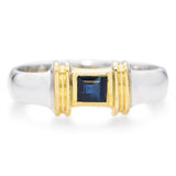 Tiffany & Co. 18k Yellow Gold and Sterling Silver Sapphire Ring
