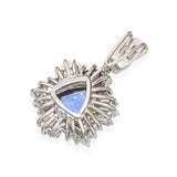 14k White Gold 1.90ct Tanzanite and Diamond Pendant