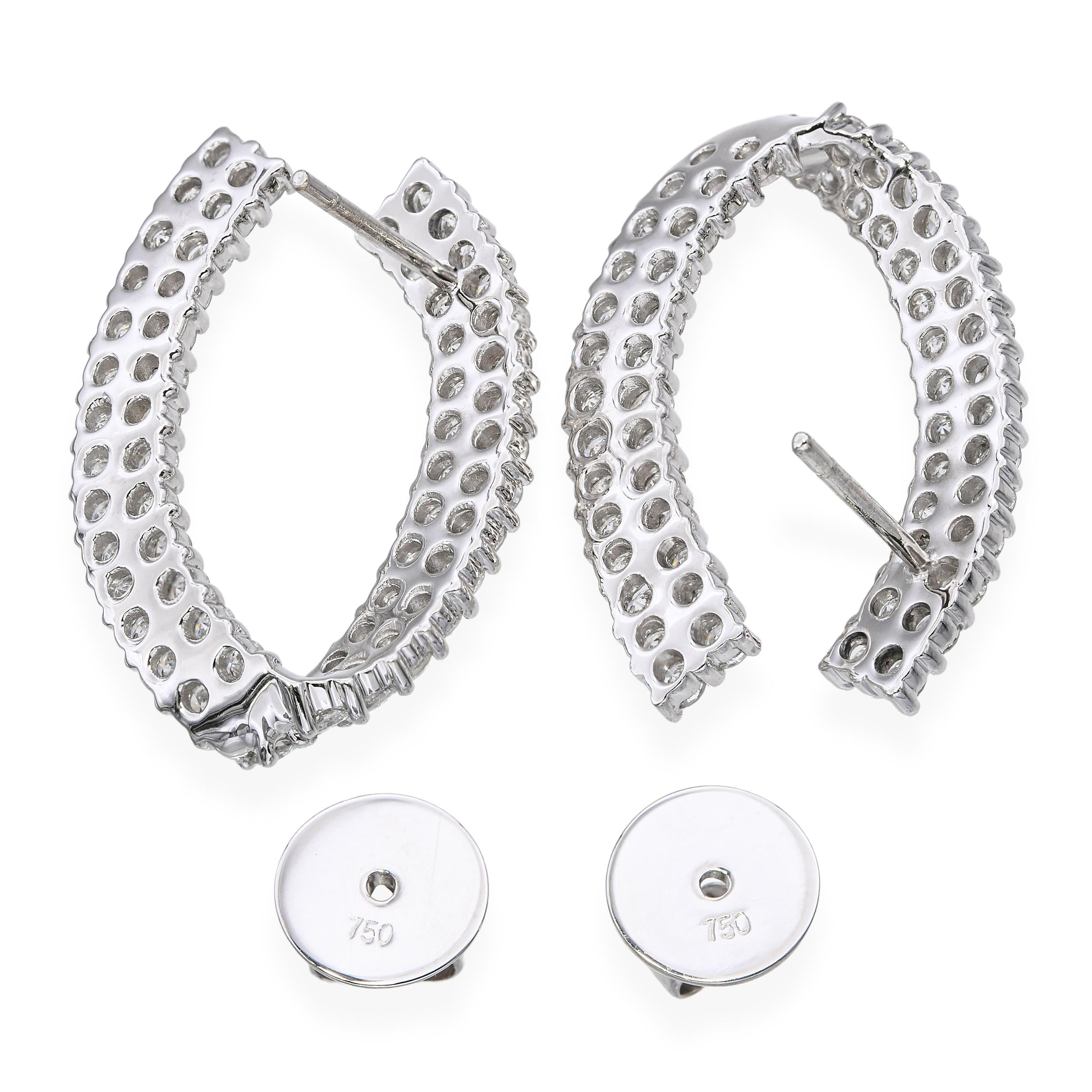 Vintage White Gold 6.72tcw Diamond Statement Earrings