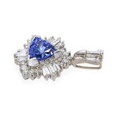 14k White Gold 1.90ct Tanzanite and Diamond Pendant