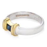 Tiffany & Co. 18k Yellow Gold and Sterling Silver Sapphire Ring