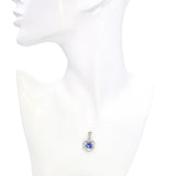 14k White Gold 1.90ct Tanzanite and Diamond Pendant