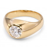 Antique 14k Yellow Gold .82ct Old European Diamond Gypsy Ring