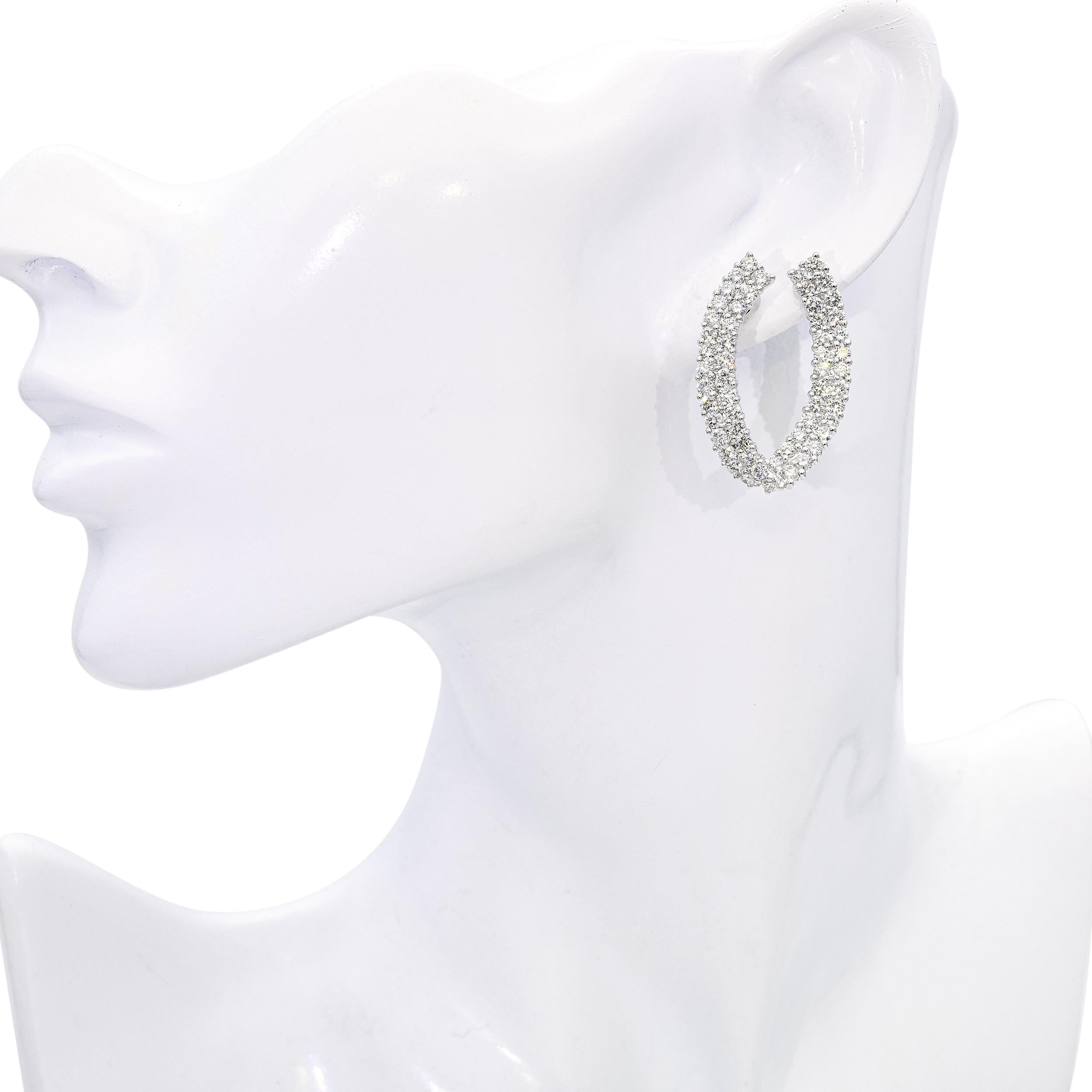 Vintage White Gold 6.72tcw Diamond Statement Earrings