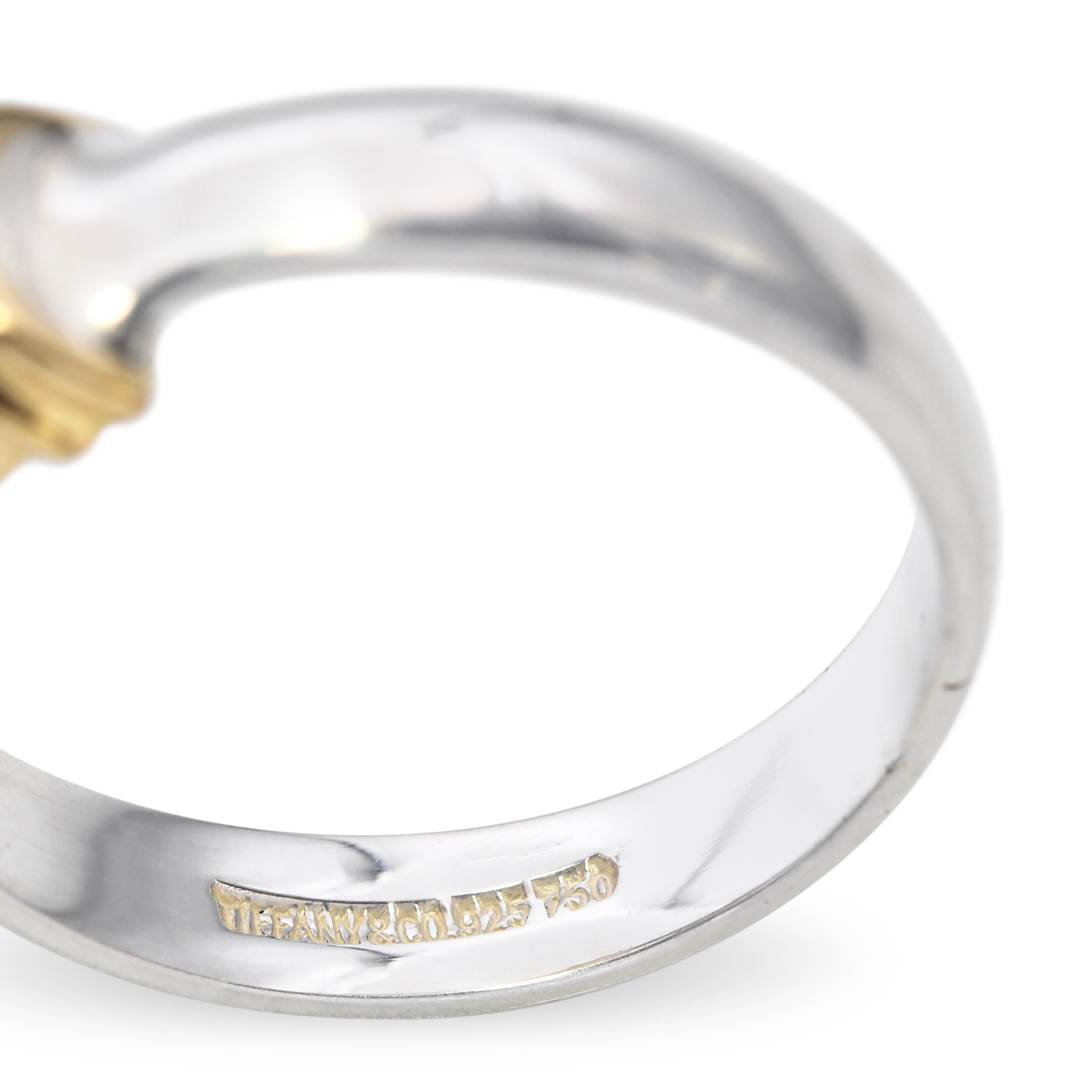 Tiffany & Co. 18k Yellow Gold and Sterling Silver Sapphire Ring