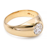 Antique 14k Yellow Gold .82ct Old European Diamond Gypsy Ring