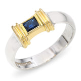 Tiffany & Co. 18k Yellow Gold and Sterling Silver Sapphire Ring