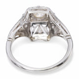 Antique 18k White Gold .47ct Old Mine Cut Diamond Ring