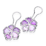 18k White Gold Mother of Pearl & 1.11tcw Diamond Flower Earrings