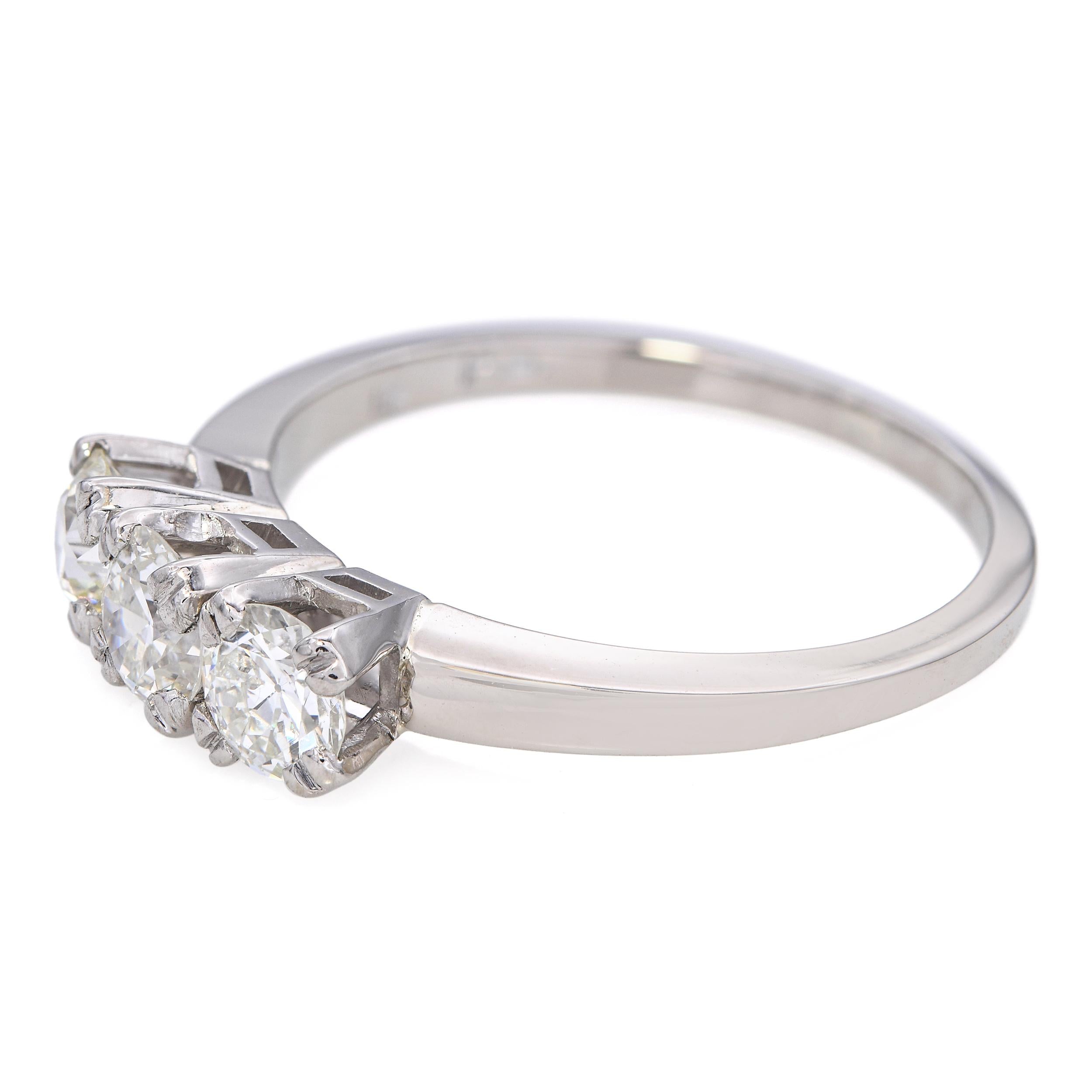 Vintage Palladium 0.85tcw Diamond Engagement Band Ring