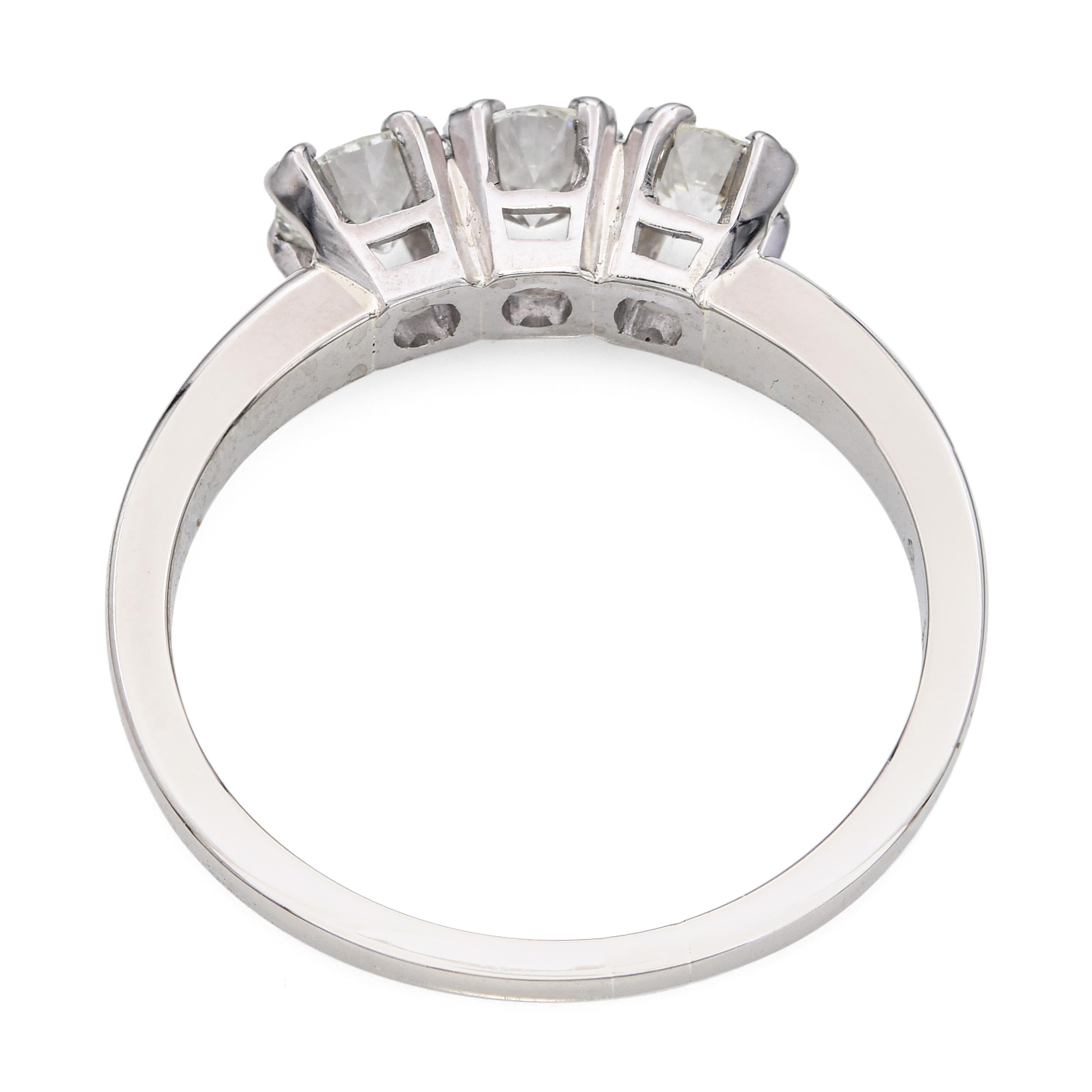 Vintage Palladium 0.85tcw Diamond Engagement Band Ring