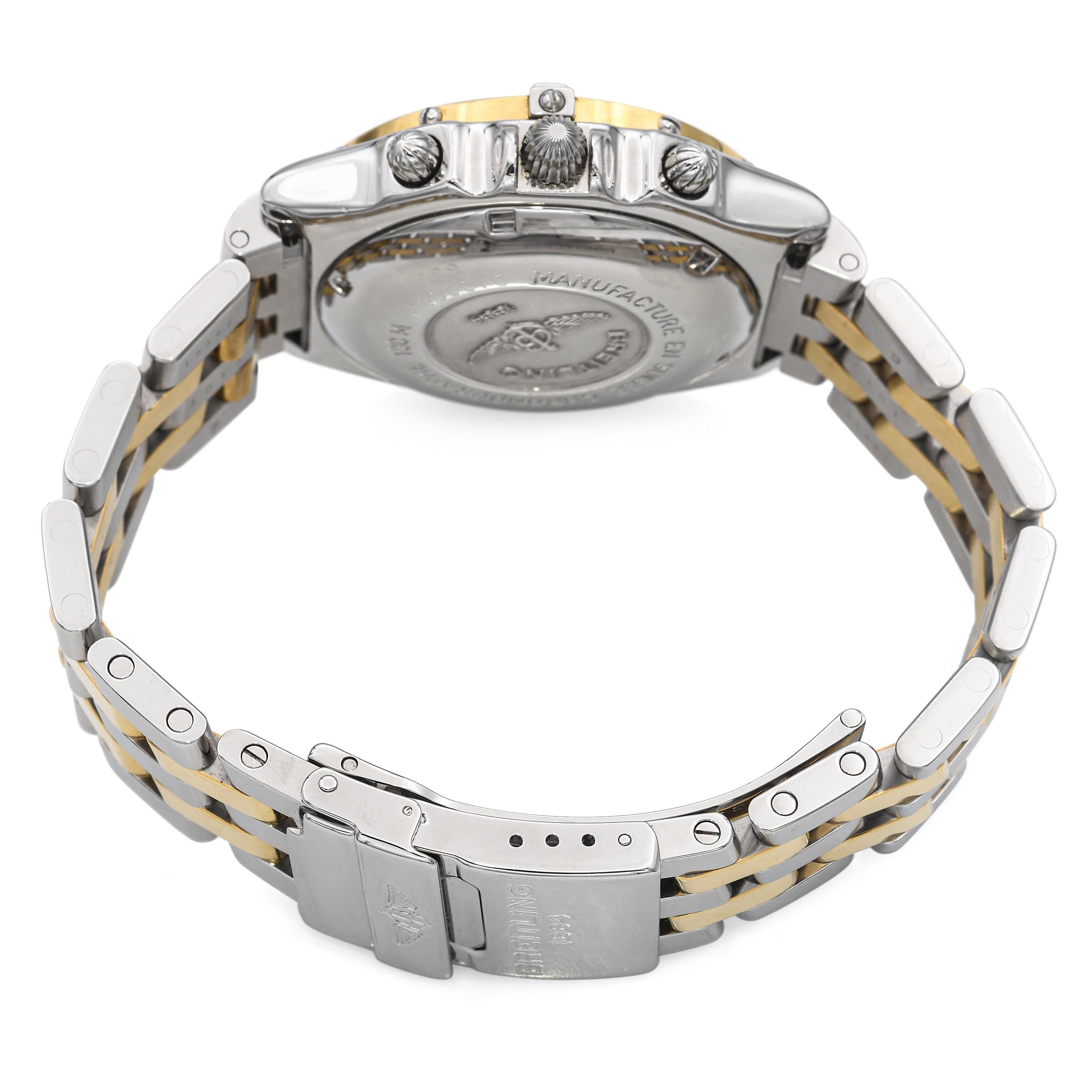 Breitling 18K Gold/Steel Chronomat GT Mother Of Pearl Dial D13050 Men's Watch