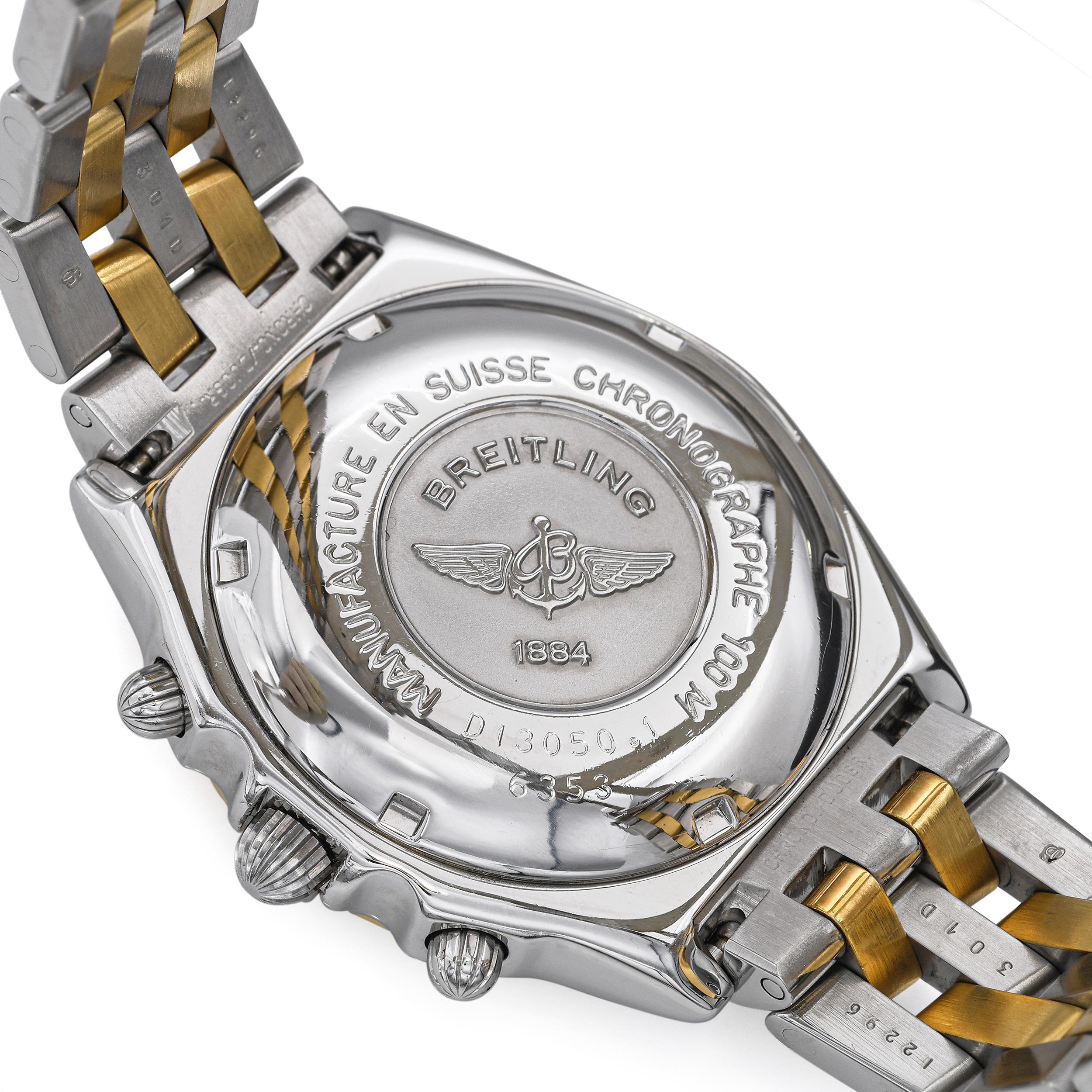 Breitling 18K Gold/Steel Chronomat GT Mother Of Pearl Dial D13050 Men's Watch