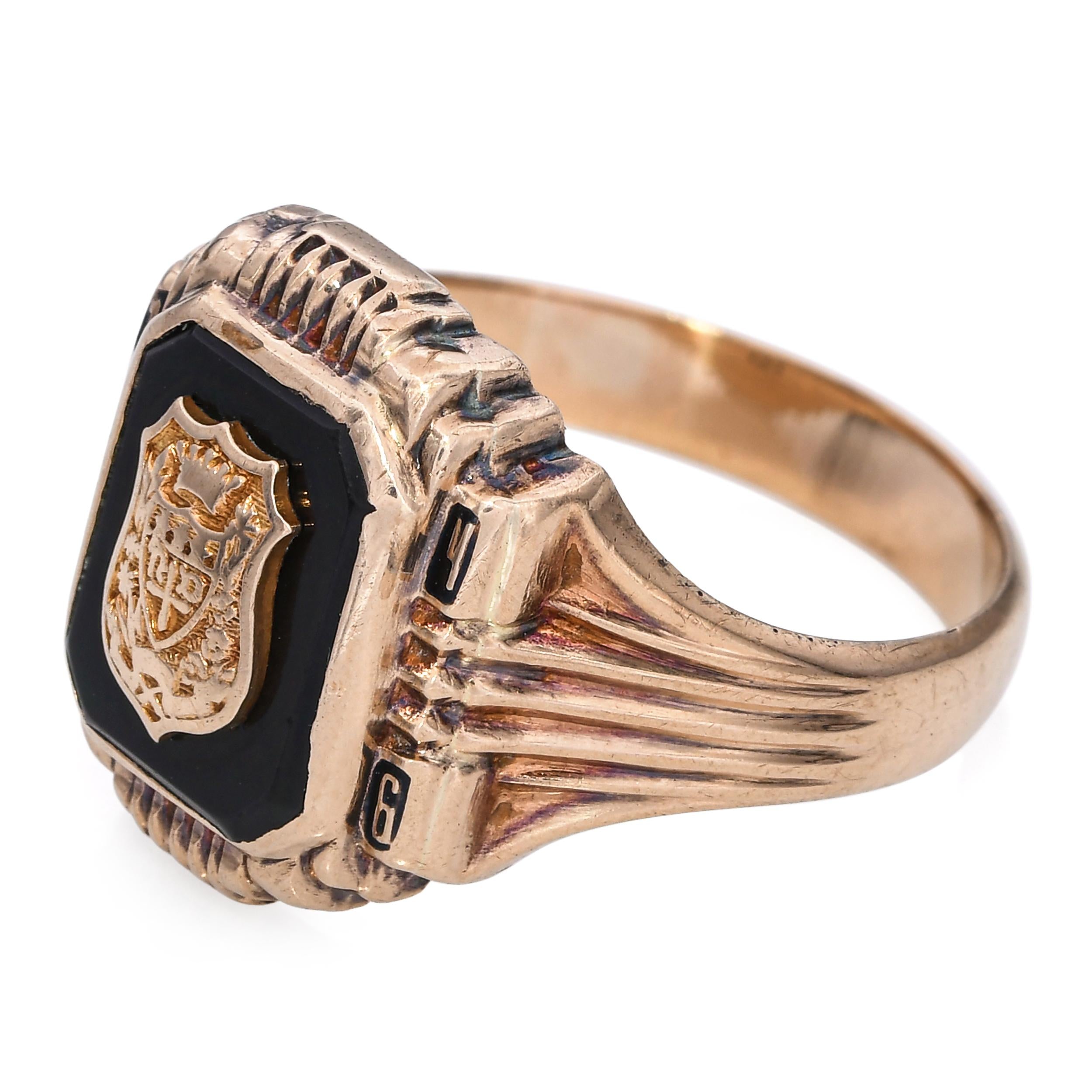 Vintage 1946 10k Yellow Gold Notre Dame College Ring