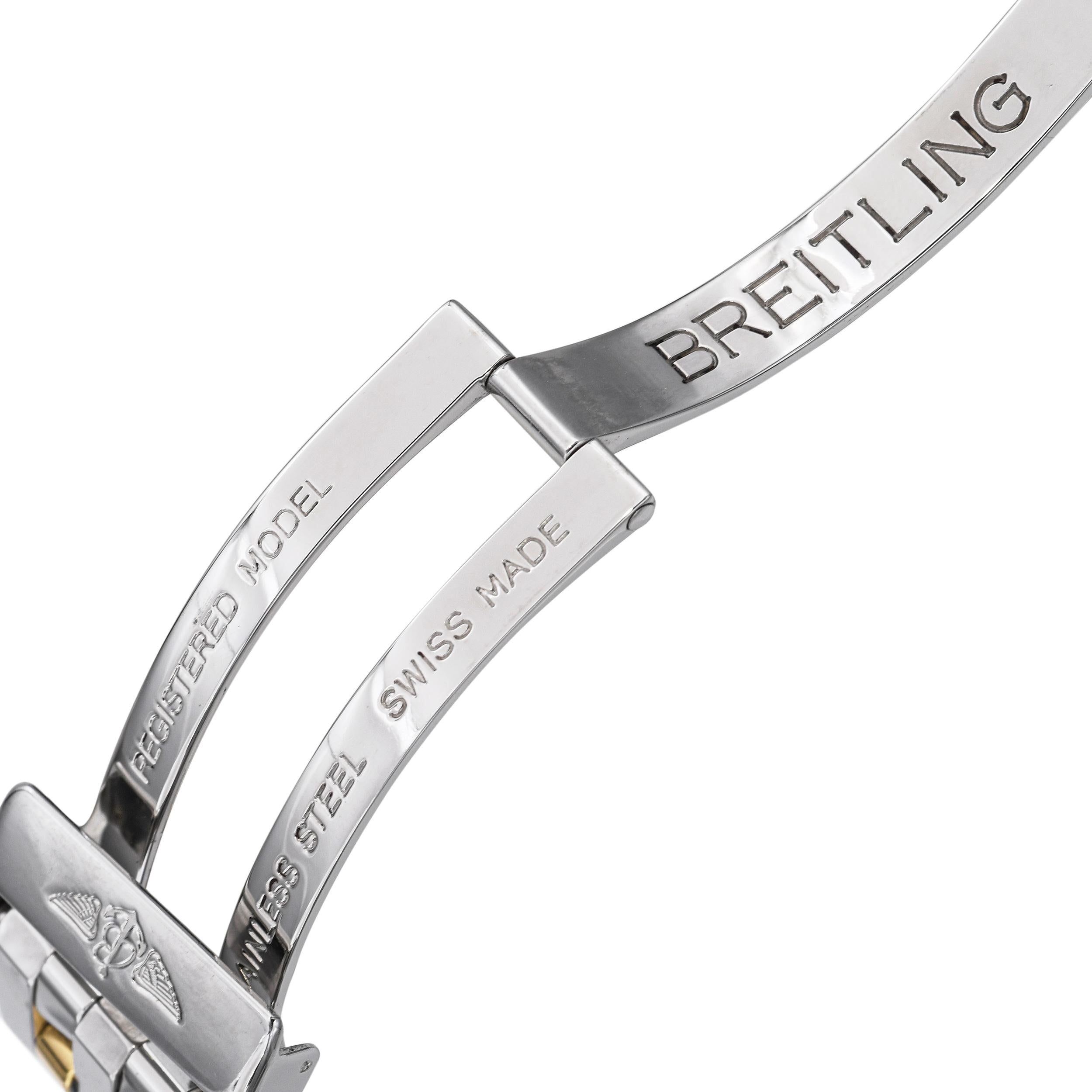 Breitling 18K Gold/Steel Chronomat GT Mother Of Pearl Dial D13050 Men's Watch