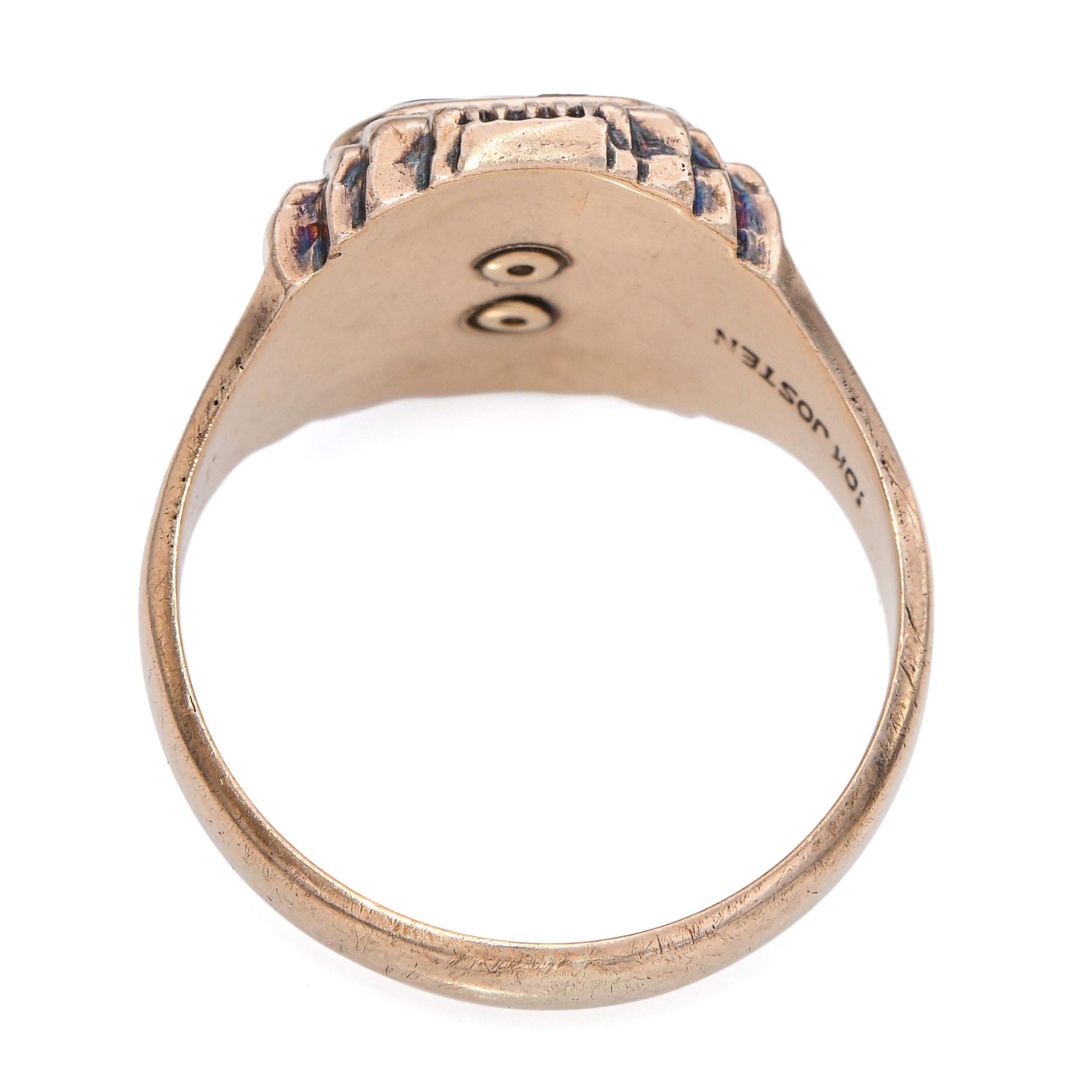 Vintage 1946 10k Yellow Gold Notre Dame College Ring