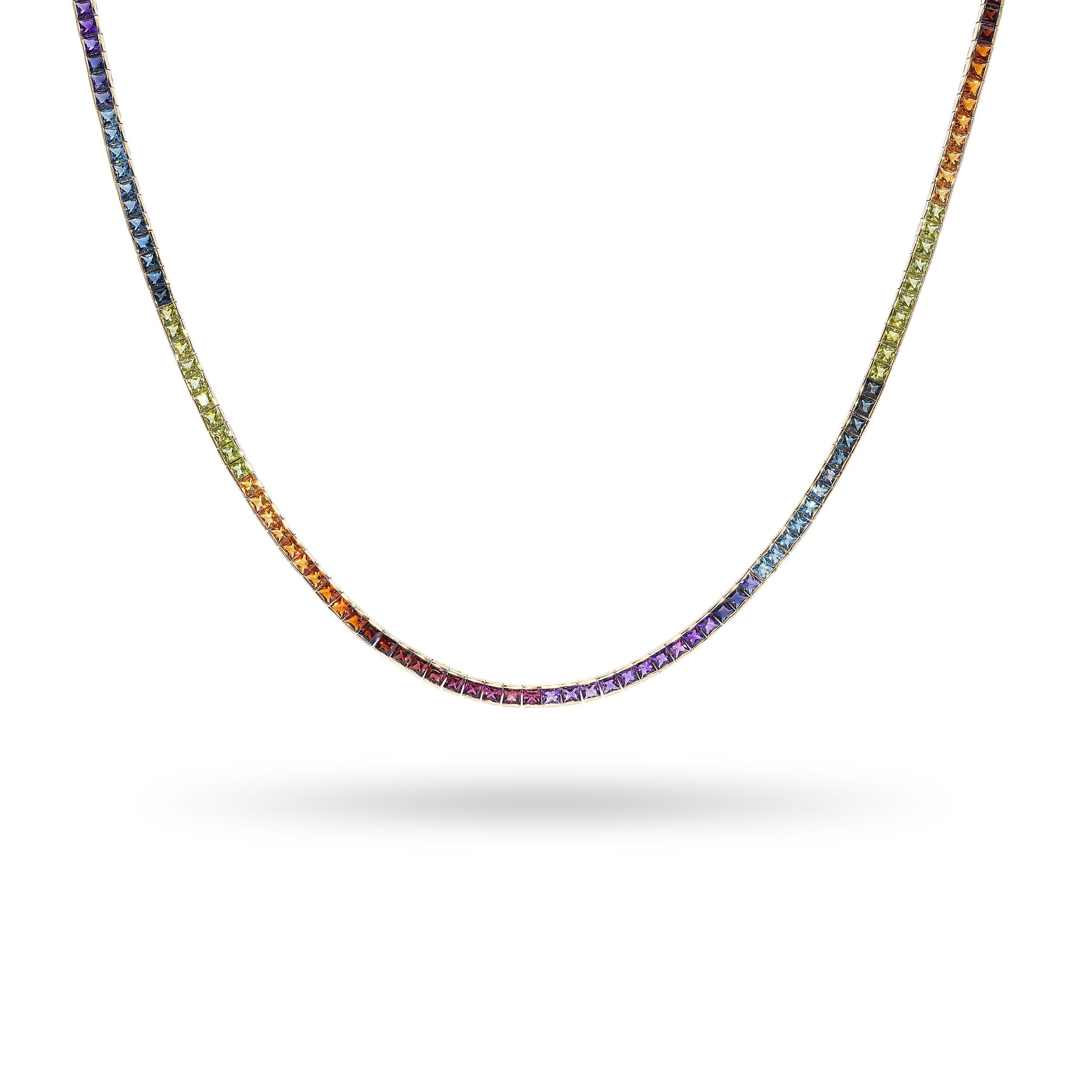 Bellarri Eternal Love 14k Yellow Gold 41.10tcw Multi-Gemstone Necklace