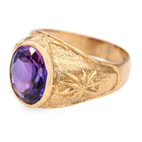 Vintage 18k Yellow Gold 1.81ct Synthetic Sapphire Dome Ring
