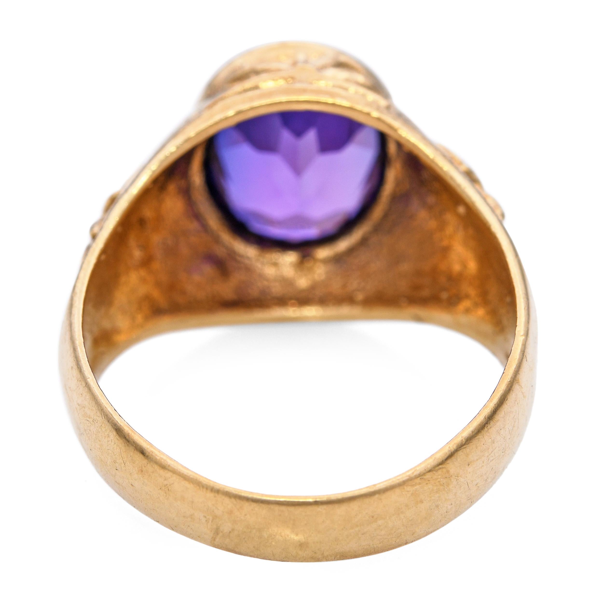 Vintage 18k Yellow Gold 1.81ct Synthetic Sapphire Dome Ring