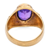 Vintage 18k Yellow Gold 1.81ct Synthetic Sapphire Dome Ring