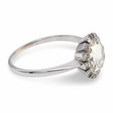Vintage 18k White Gold GIA O-P IF 2.13ct Rose Cut Diamond Ring
