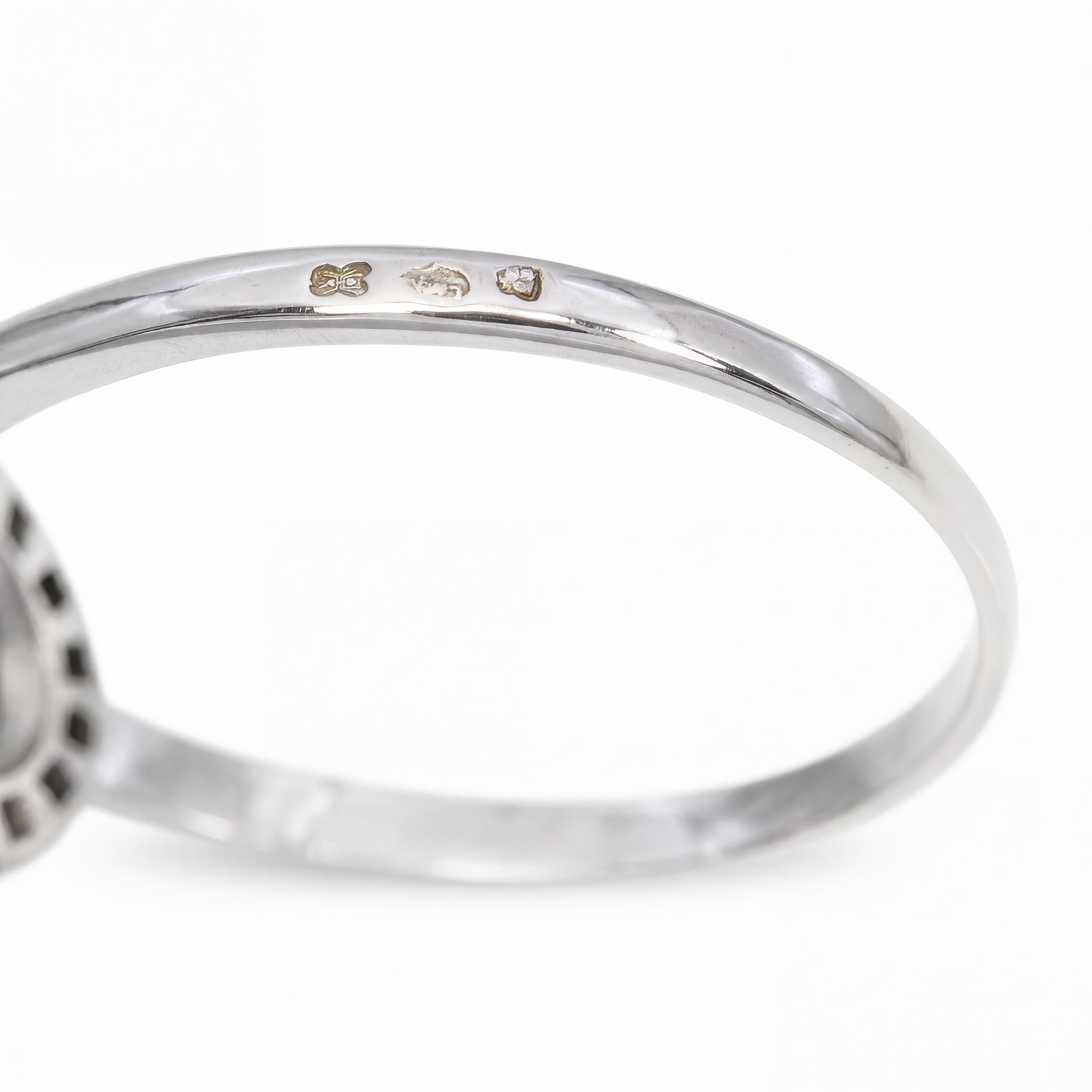 Vintage 18k White Gold GIA O-P IF 2.13ct Rose Cut Diamond Ring