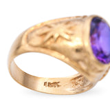 Vintage 18k Yellow Gold 1.81ct Synthetic Sapphire Dome Ring