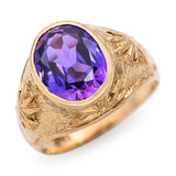 Vintage 18k Yellow Gold 1.81ct Synthetic Sapphire Dome Ring