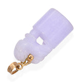 Vintage 14k Yellow Gold Lavender Jade Foo Dog Carving Pendant