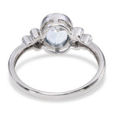 14k White Gold .85ct Aquamarine and Diamond Ring