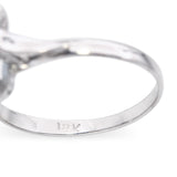 Vintage 18k White Gold 2.80ct Aquamarine and Diamond Ring