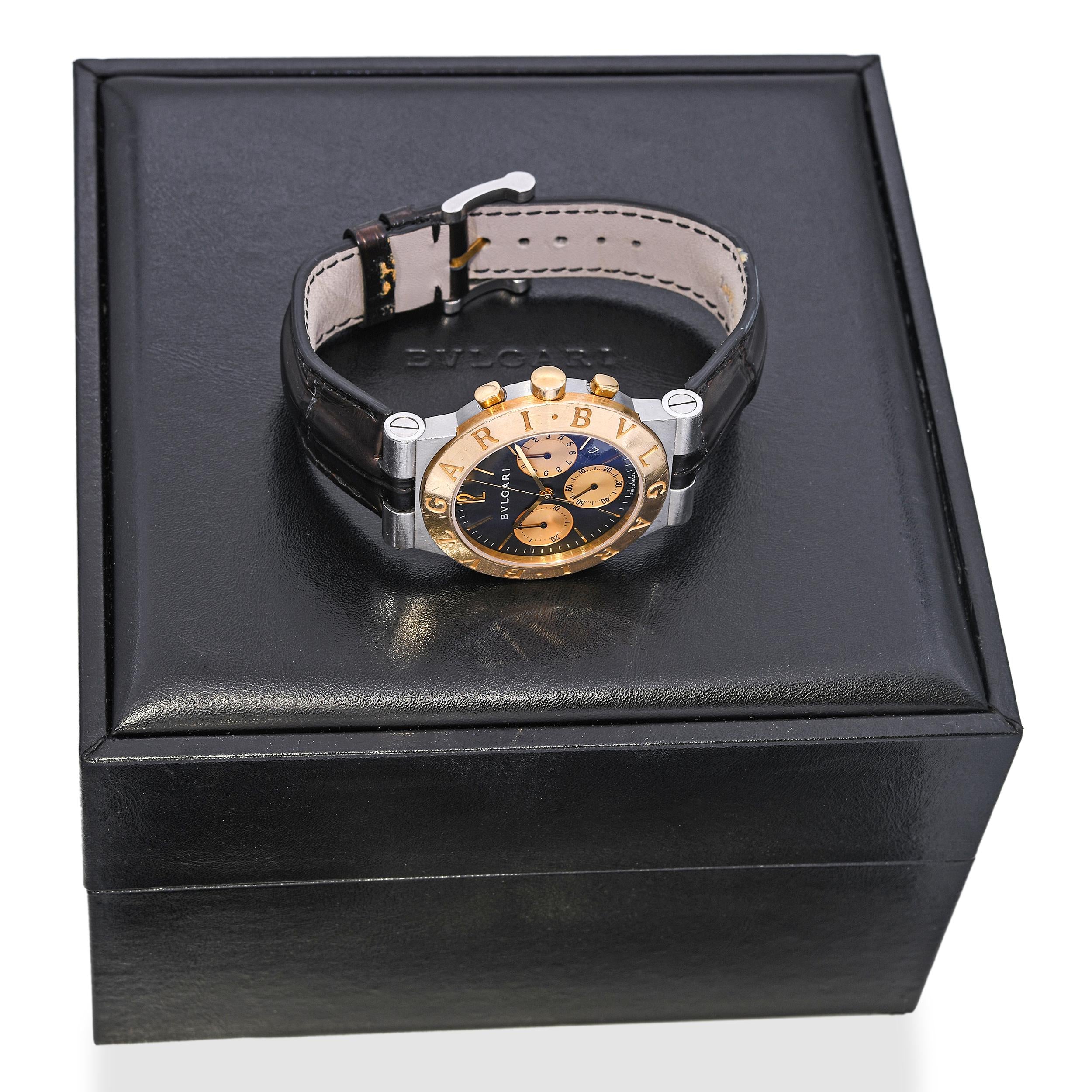 Bulgari Diagano Stainless Steel & 18k Yellow Gold Chronograph Quartz Watch