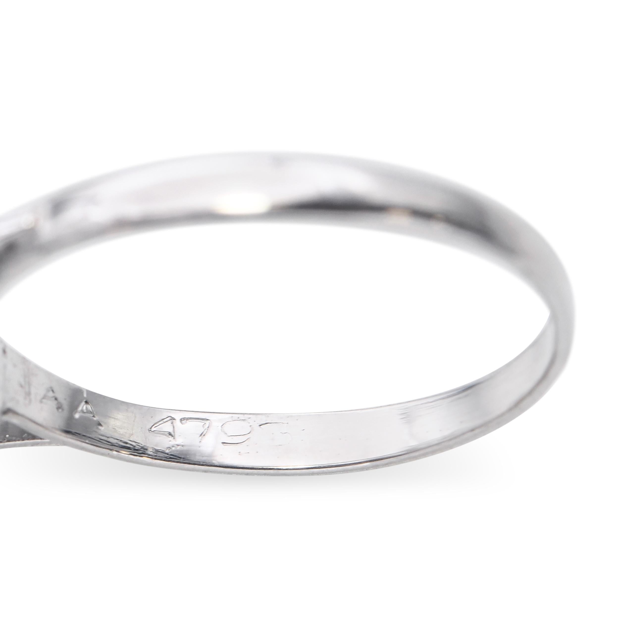 Vintage 18k White Gold 2.80ct Aquamarine and Diamond Ring