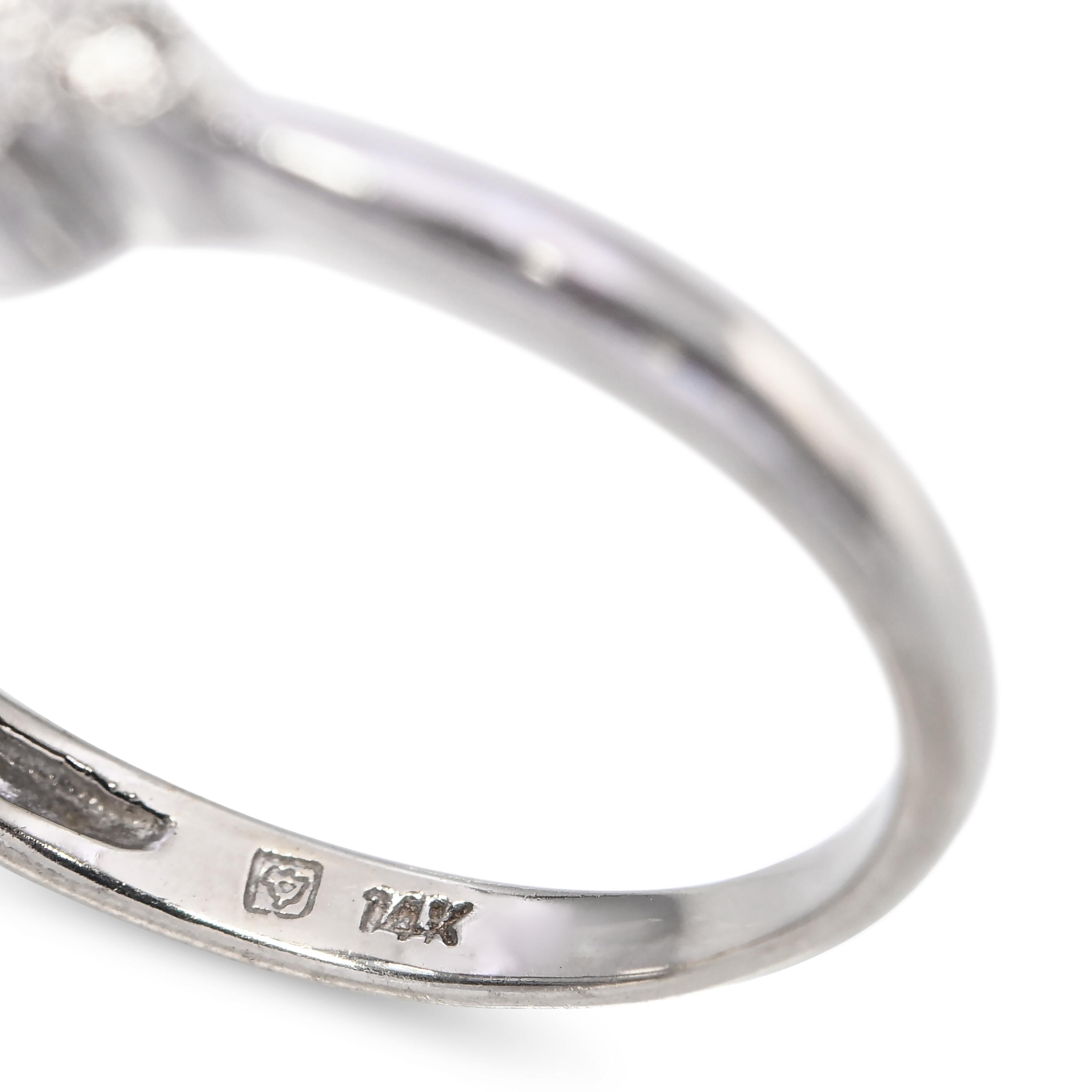 14k White Gold .85ct Aquamarine and Diamond Ring