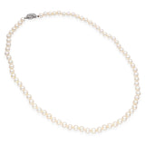 Vintage White Gold Diamond Clasp Pearl Necklace