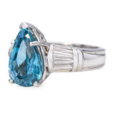 Scott Kay Platinum 1.2tcw Diamond and 5.93ct Blue Zircon Ring