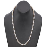 Vintage White Gold Diamond Clasp Pearl Necklace