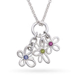 Tiffany & Co. Sterling Silver Multi Stone Flower Butterfly Necklace
