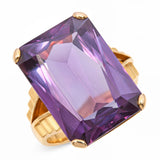Vintage 21k Yellow Gold Synthetic Color Change Sapphire Ring