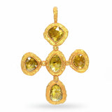Jamie Joseph 21k Yellow Gold Yellow Polki Diamond Cross Pendant