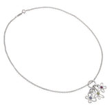 Tiffany & Co. Sterling Silver Multi Stone Flower Butterfly Necklace