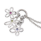 Tiffany & Co. Sterling Silver Multi Stone Flower Butterfly Necklace