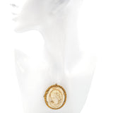 Antique Gold Filled Carved Bone Cameo Brooch