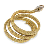 Vintage 18k Yellow and 14k White Gold and Diamond Snake Bracelet