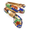 Vintage 14k Yellow Gold Enamel Coiled Snake Ring