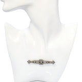 Art Deco 14k White Gold Diamond & Sapphire Brooch