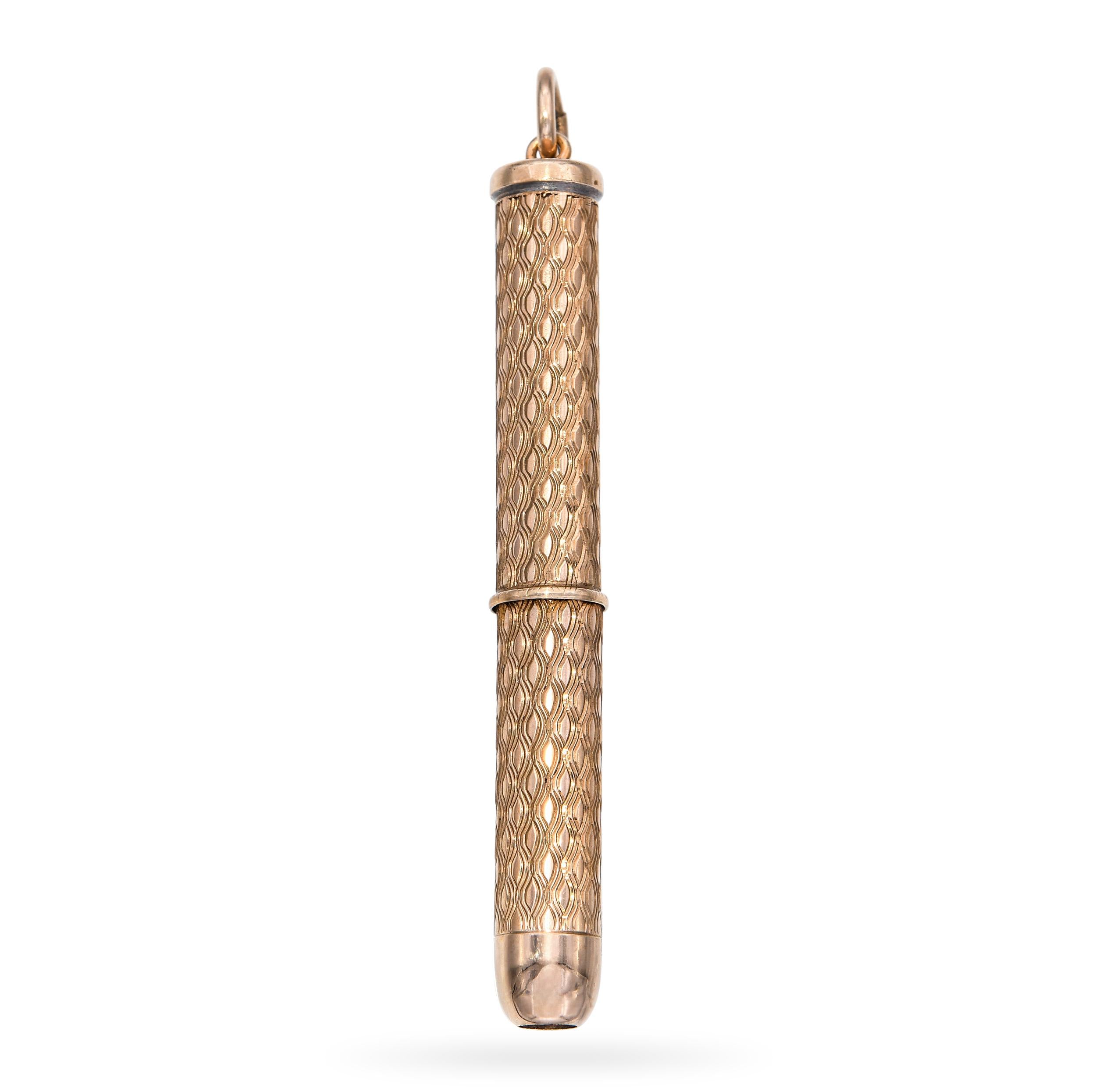 Vintage 9k Yellow Gold Twist Action Toothpick Pendant