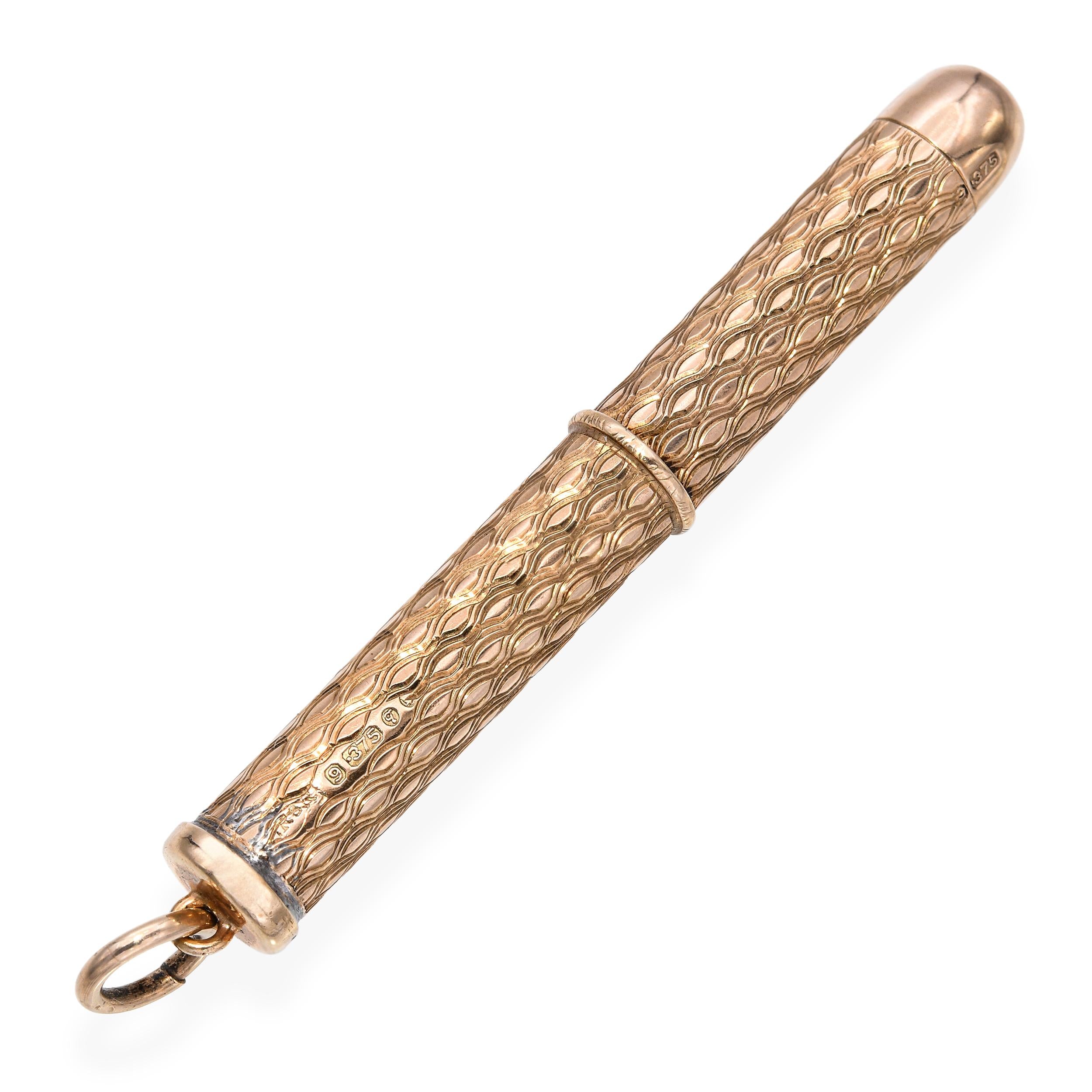 Vintage 9k Yellow Gold Twist Action Toothpick Pendant